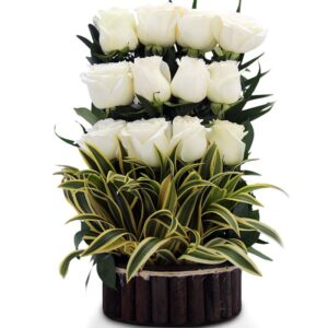 Ramo Redondo(1cara) Rosas Blancas X 12
