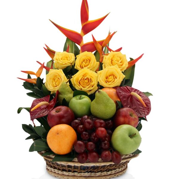 Canasta Frutero Rosas Amarillas y otras X 13
