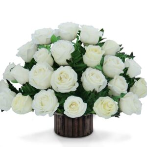 Ramo Redondo(1cara) Rosas Blancas X 24