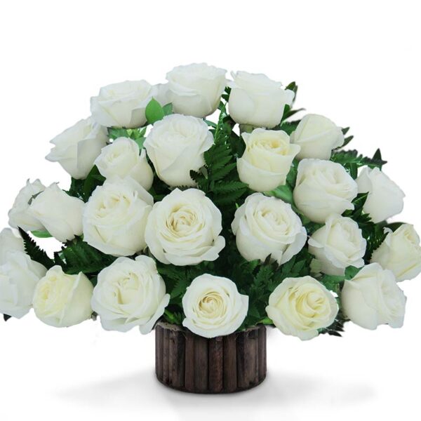 Ramo Redondo(1cara) Rosas Blancas X 24