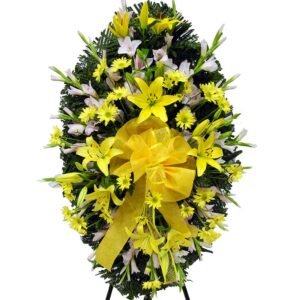 Corona Ovalada Lirios Amarillos y otras X 33