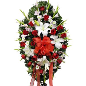 Corona Ovalada Rosas Rojas y otras X 57
