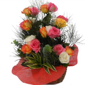 Ramo Redondo(1cara) Rosas Blancas y otras X 24