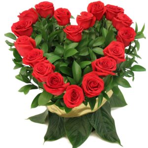Ramo Corazón Rosas Rojas X 18