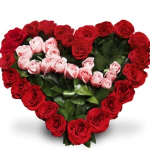 Ramo Corazón Rosas Rojas y otras X 34