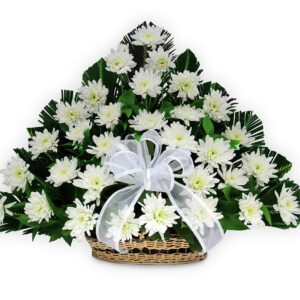 Canasta Triangular Pompones Blancos X 36