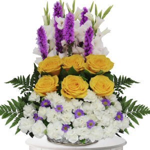 Canasta Triangular Claveles Blancos y otras X 41