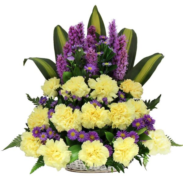 Canasta Triangular Claveles Amarillos y otras X 27